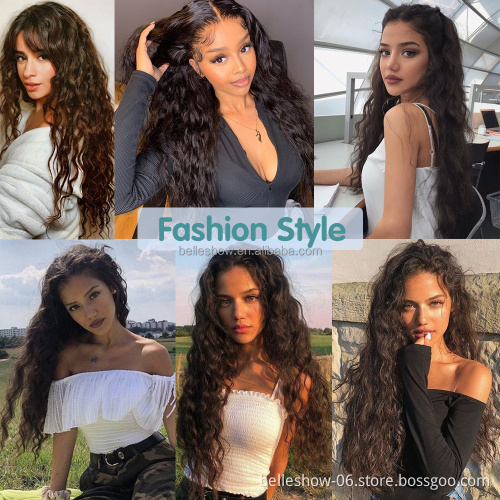 Heat Resistant Synthetic Long Curly Wavy  Cheap 22Inch  5 Clip in Hair Extensions Long Wave Hairpieces for Women
